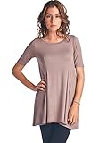 LeggingsQueen Women's Short Sleeve Swing Dress Tunic Top