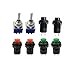 Aoyoho 15Pcs Off/ON Thread SPST Latching Type Push Button Switch and 5Pcs ON/ON 2 Position DPDT Toggle Switch