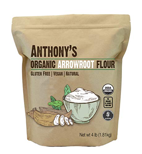 Anthony's Organic Arrowroot Flour, 4lb, Batch Tested Gluten Free, Non GMO