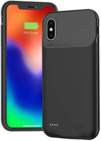 Battery Case for iPhone XS Max, 10000mAh Ultra Slim Extended Rechargeable Charger Case External Battery Pack Portable Power Bank Protective Charging Case for iPhone Xs Max (6.5 inch)-Black