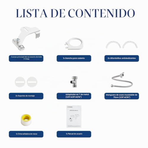 Non-Electric Toilet Bidet Sprayer with Retractable and Self-Cleaning Dual Nozzle, Portable Cold Water Bidet with Pressure Control, Front and Rear Cleaning (TT17NA)