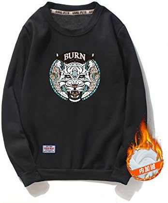 Amazon エマ リミテッド Emma Limited 冬の暖かいファッション トレーナー ワンポイント クルーネック スウェットシャツ メンズ Xxl ブラック トレーナー パーカー 通販