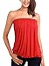 DJT Women's Tie Dye Sleeveless Stretchy Pleated Tube Top Medium Red