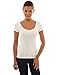 PattyBoutik Women Scoop Neck Lace Up Back Blouse (Ivory Medium)