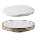 Richards Homewares 4 Pieces Fine China Dinnerware Plates Storage Set - Deluxe Quilted Plush Microfiber - Contents Label Window - Brown