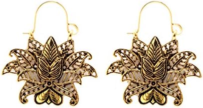 TANGSen Vintage Bohemian Openwork Earrings Retro Peacock Flower Personality Basket Ｍetal Ladies Earrings Jewelry