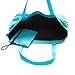 Large Foldable Beach Bag With Zipper - XL Foldable Tote Bag For Travel And Shopping - Large Tote Bag With Many Pockets (Turquoise)