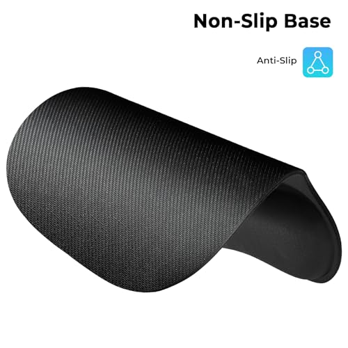 EooCoo Ergonomic Mouse Pad with Wrist Support, Mousepad with Memory Foam Wrist Rest and Non-Slip Base for Computer, Cafe, Home & Office, 9.64 x 8.26 in Office Desk Accessories, Black
