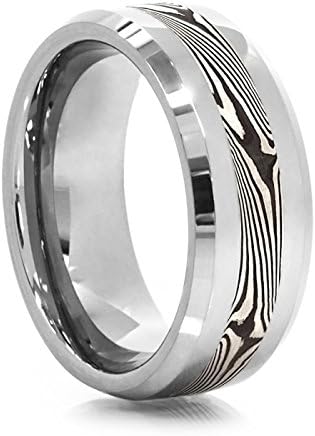 HEAVY STONE Tungsten Mokume Gane Inlay Ring - 10