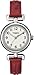 Timex Women's T2N661 Weekender Petite Silver-Tone Watch with Red Leather Band