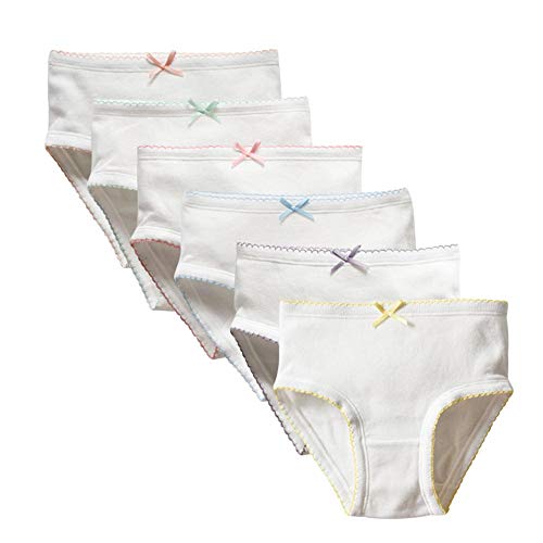 Toddler Girls Underwear Panties Cotton 6 Pack Size 3t 4t White