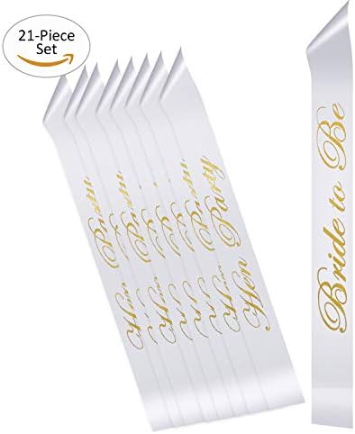 BRT 20pcs Hen Party Sashes and 1pc Bride To Be Sash Hen Do Accessories Bridal Shower Sash for Hen Night Party