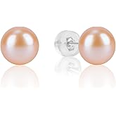 MIKOSTRA earrings studs for women pearl earrings Sterling Silver AAAAA+ Hypoallergenic Freshwater Cultured Handpicked with Genuine Cultured pearl studs Birthday Wedding Jewelry Valentine's Day Gift