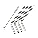 MIU COLOR® Reusable Drinking Straws - Washable NON-TOXIC Stainless Steel and Set of 4, including a straw clean brush