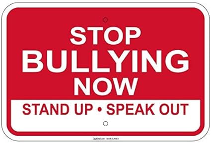 Queen54ferna Schild Stop Bullying Now Stand Up Speak Out 20 3 X 30 5 Cm Amazon De Kuche Haushalt