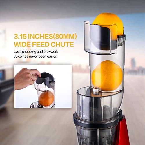 ROVKA Slow Masticating Juicer Extractor, 3.15 Inches Wide Chute Cold