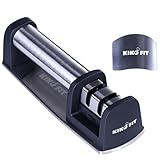 Kiko Fit Knife Sharpener Kit - 2 Stage Professional Honing for Straight and Serrated Blades + Safe- Chopping Adjustable Finger Guard, Sharpens Dull Knives Quickly and Easy to Use