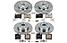 Power Stop KOE2792 Front and Rear Brake Kit- Stock Replacement Brake Rotors and Ceramic Brake Pads