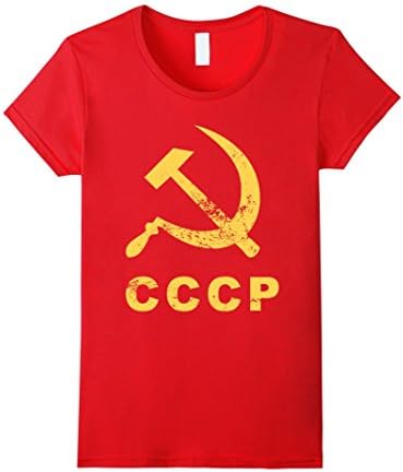 Womens Vintage Russia USSR Tshirt Medium Red