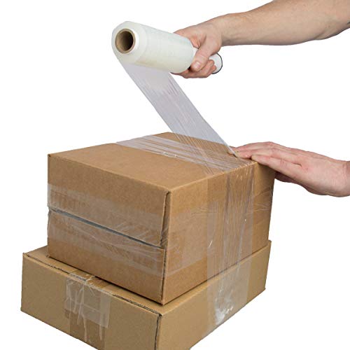 Knox Brand - Stretch Wrap 5" x 1,050' 80 Gauge Extra Thick with Handle Mini Plastic Wrap for Moving, Pallets, Furniture, Boxes Industrial Strength Clear Self Adhering (3 Pack)