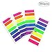 JUSLIN 4 Sets of 560pcs Neon Color Page Marker Fluorescent Color Index Label, Transparent Tabs Flags Stickers
