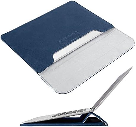 15-15.4 Inch Macbook Pro Laptop Case Sleeve with Stand,iAlegant Ultrabook Bag PU Leather Protective Notebook Carrying Case Cover ONLY for 2016-2017 Macbook Pro (InkBlue)