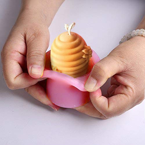 Cute 3D Bee Silicone Mold Handmade Soaps Bee Wax Candles Resin Mold Beehive Candle Mold (2 pcs)