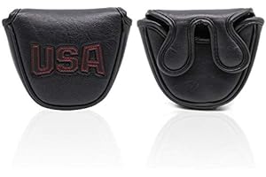 BARUDAN GOLF Center Shafted Mallet Putter Cover Headcover Magnetic - USA Golf Putter Cover Headcover Club Protective for Scotty Cameron Odyssey Taylormade Mallet Putters