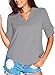 LOSRLY Women's 3/4 Long Sleeve Tshirts Casual Work Blouse Office Top 8/10 Medium Grey