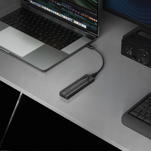 SABRENT USB C NVMe Enclosure & Reader, Tool-Free M.2 PCIe SSD Case for 2230-2280, 10Gbps USB 3.2 Gen 2 Adapter, Aluminum Cooling, External M.2 NVMe Drive Enclosure (EC-PNVO)