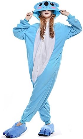 Babibridal Unisex Onesies for Adult Animal Pajamas One Piece Pajamas (M, Blue koala)