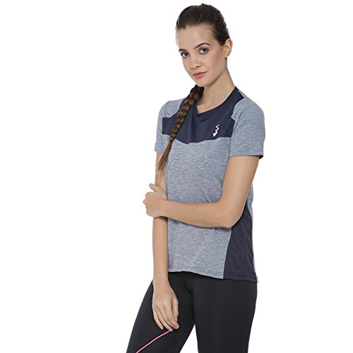 campus sutra solid women round neck denim t-shirt