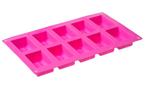 Moldiy Rectangular Baking Mold, Silicone Molds for Handmade soap, Jelly, Pudding, Cake Baking Tools,10 Cavity - Thumbnail 2