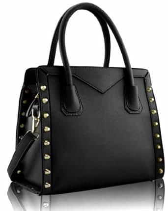 Download Amazon.com: Ladies Designer Black Studded Womens Mock ...