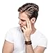 Jstyle 8Pcs Braided Leather Bracelet for Men Women Wooden Beaded Bracelets Wrap Adjustable