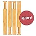 modessio Bamboo Drawer Dividers, Expandable Drawer Organizers (2.6
