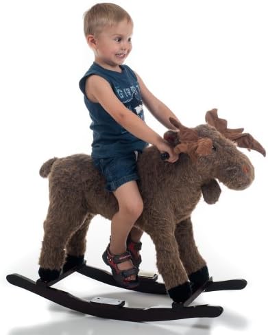 wooden moose rocking horse