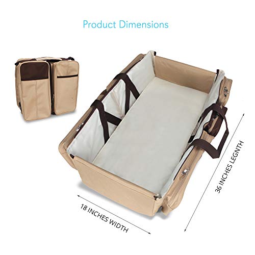 Scuddles 3 In 1 Travel Infant Bed Baby Diaper Bag & Baby Changing Pad Portable Systems Infant