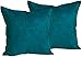 Zealax Throw Pillow Cases 18x18, 2 Pack Decorative Pillows Covers Faux Suede Cushion Covers for Farmhouse Living Room Couch, Deep Teal