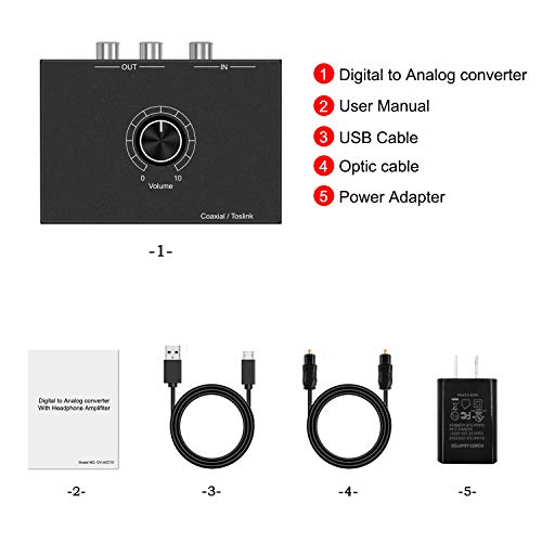 5 Digital+Converter+Optical+Converts+Headphone