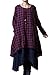 Mordenmiss Women's New Plaid Layers Irregular Hem Dress (1X, Blue)