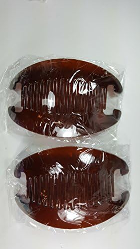 2 set Interlocking Banana Combs Hair Clip French Side Comb Holder (Brown)