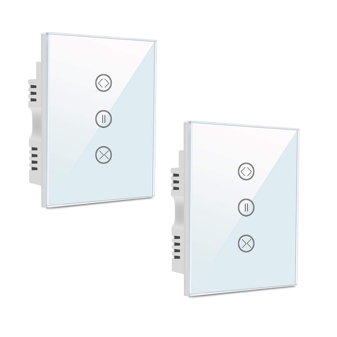 Useelink Smart Roller Shutter curtain Switch 10A 220V Compatible with Alexa/Google Home Blind Switch, Roller Shutter Timer remote control by app and devices share with family White (Pack of 2)