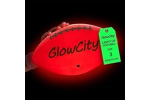 GlowCity Glow in The Dark Football - Size 3/6 Light Up Ball Gifts for Kids, Teens & Adults - Bright Football for Night Outdoor Games - Sports Birthday Gift Ideas for Boys Ages 6 7 8 9 10 11 12 13 14