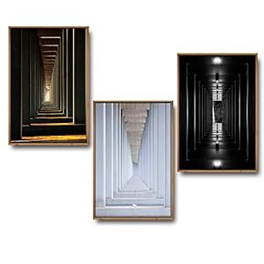 3 Piece Framed Canvas Wall Art for Living Room, Bedroom Buildings Theme Canvas Prints for Home Decoration Ready to Hang - 16"x24"x3 Panels