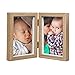 CECIINION Wood Photo Frame Shadow Box 4x6 Hinged Double Picture Frames with Glass Front,Fit for Stands Vertically on Desk Table Top(Darker Wood Color)