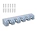DayBuy Mop and Broom Holder Wall Closet Mounted with 5 Position and 6 Hooks Organizer Rakes Automatic Handle Grips Household Tool and Garage Storage Organization Racks