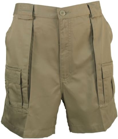 Cargo Short Shorts - Weekender Trader Casual Work Utility Polyester Cotton Twill Weave Shorts in Khaki - 40