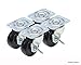 Caster Classics 2-inch Locking Low Profile HD Rubber Wheel Plate Casters - 4-Pack
