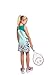 Street Tennis Club Girls Tennis Dress & Golf Outfit, Athletic Skirts Dress with Built-in Shorts - Girls Active Golf and Tennis Clothes Beach Glass/Aqua Large (9-10 Years)